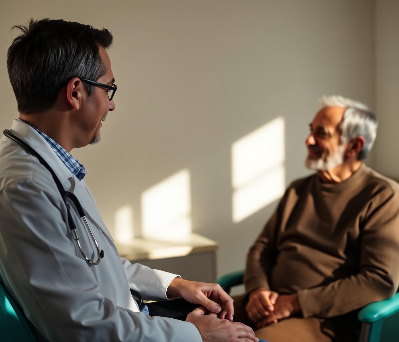 A compassionate doctor listening to a patient